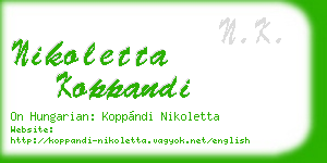 nikoletta koppandi business card